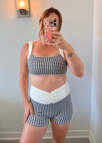 Scrunch Sports Bra - Black Gingham