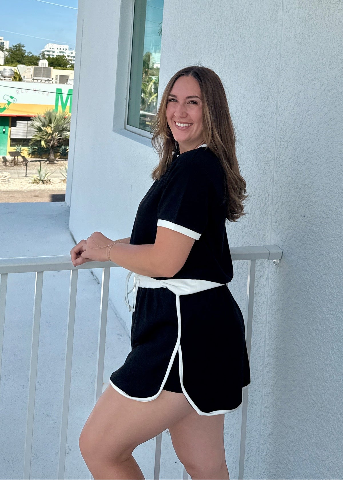 Summer Girly Skort Set - Black/White
