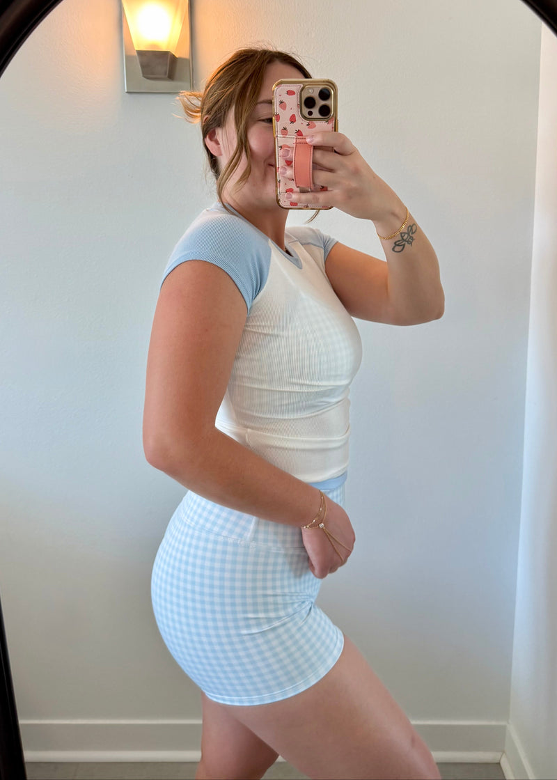 Blue Cap Sleeve Baby Tee
