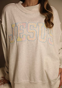 Floral Patchwork Jesus Mockneck