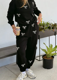 Bow Sweatpants - Black