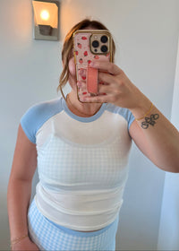 Blue Cap Sleeve Baby Tee