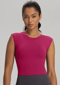 Peekaboo Athletic Top - Rosey Red