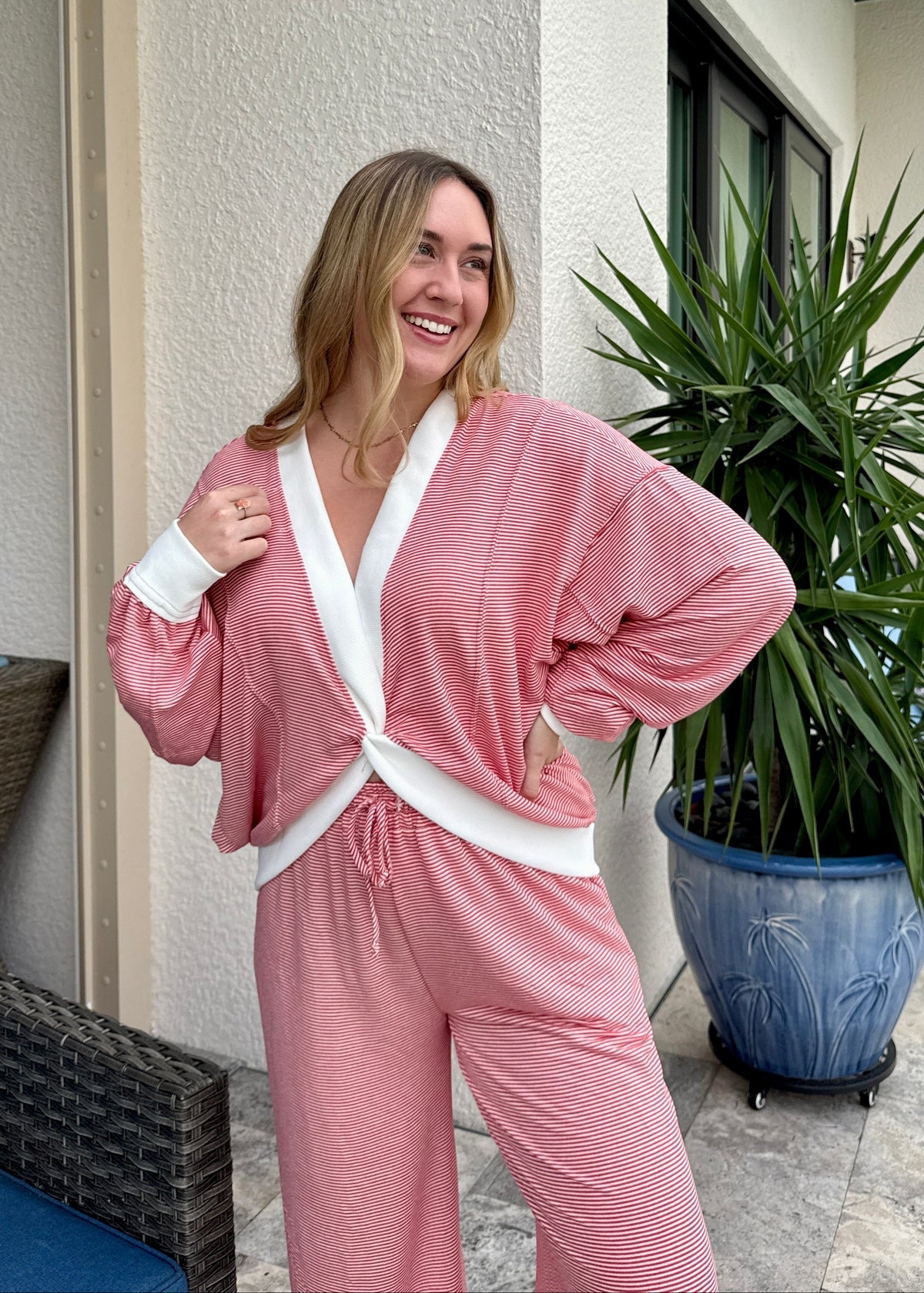 Red Reversible Twist Top