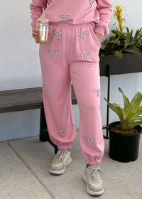 Bow Sweatpants - Pink