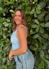 Floral Dreams Tank - Baby Blue
