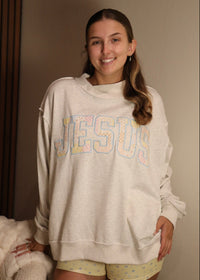 Floral Patchwork Jesus Mockneck