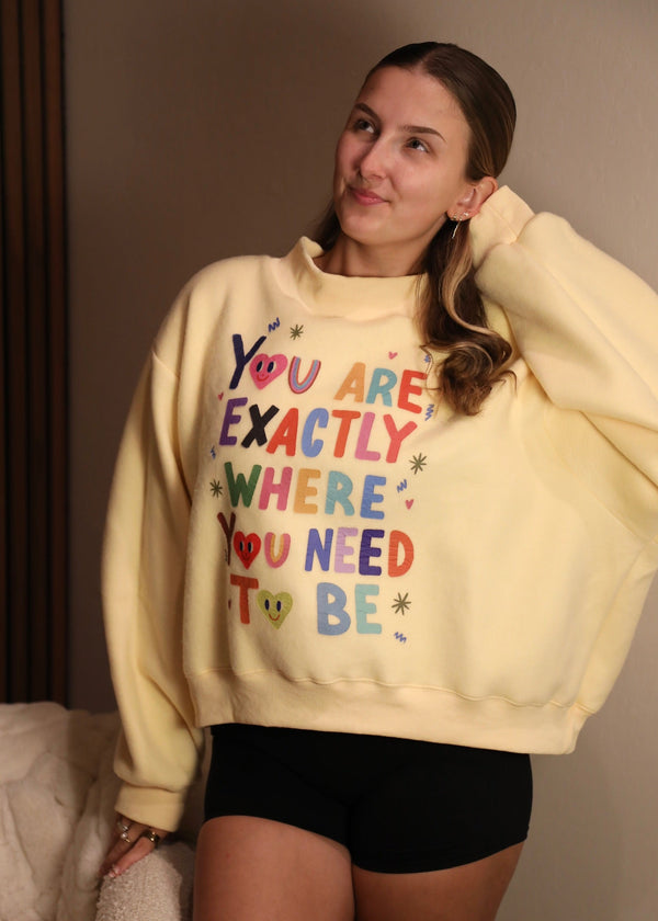 "Life Is Good" Reversible Cropped Mockneck