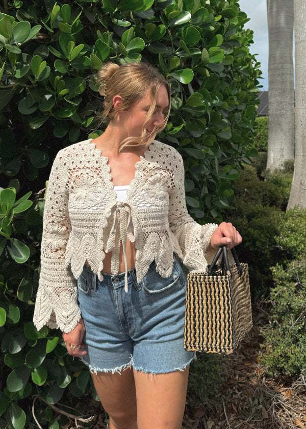 Crochet Tie Cardigan