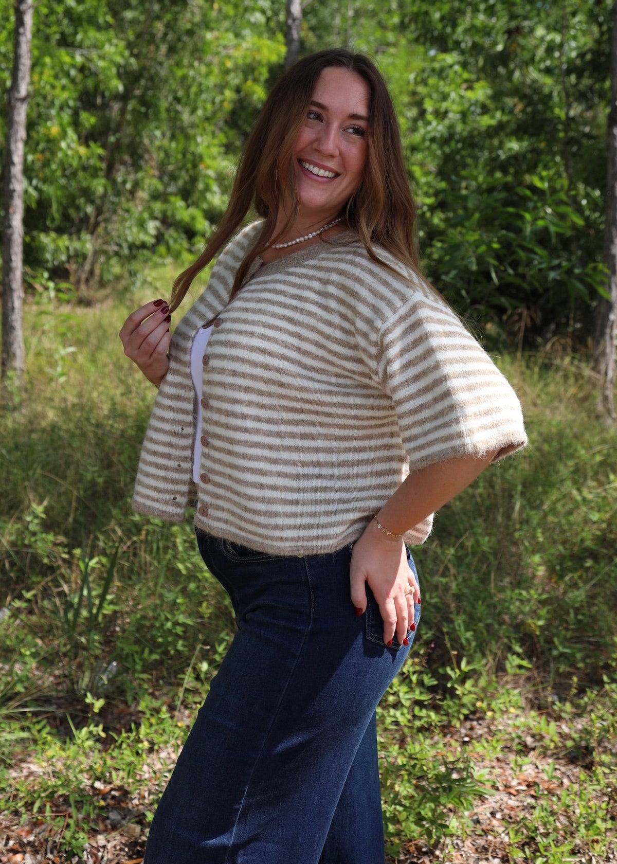Chestnut Stripe Cardigan