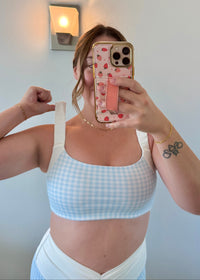 Scrunch Sports Bra - Blue Gingham
