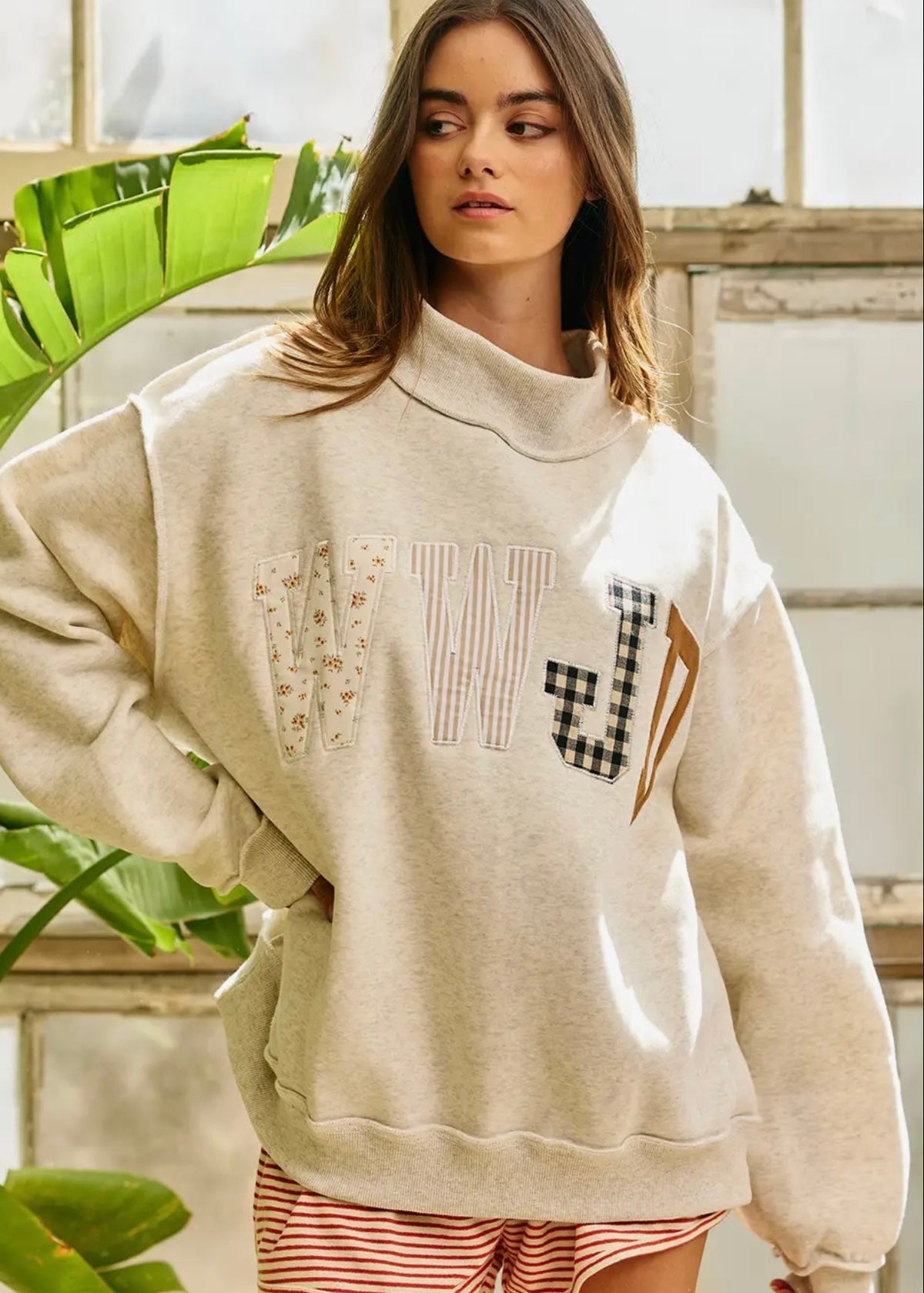 WWJD mockneck grey