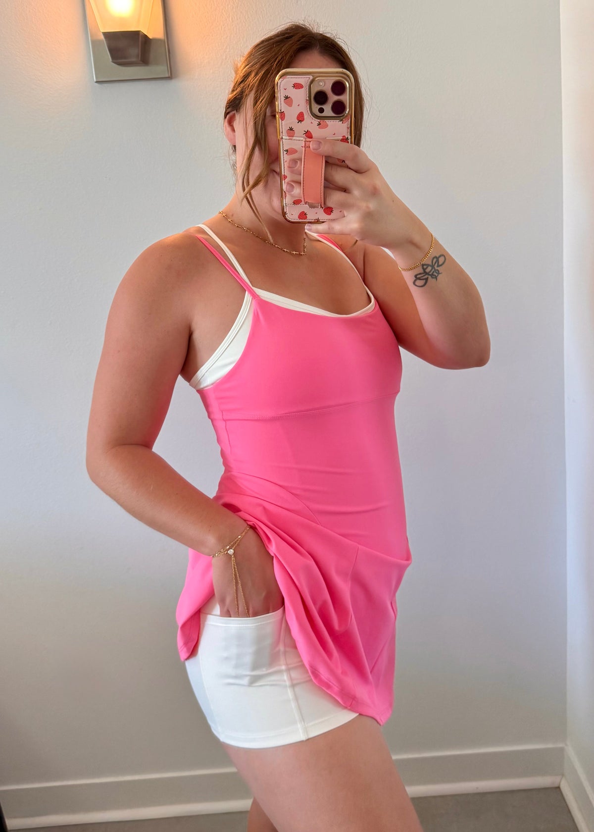 Double Layer Active Dress - Hot Pink