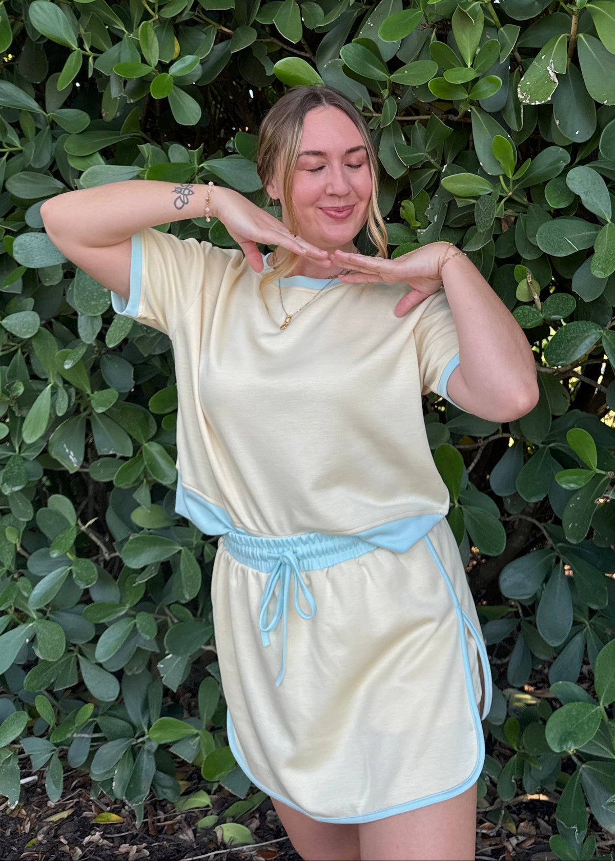 Yellow/Blue Skirt Set