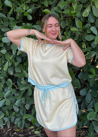 Yellow/Blue Skirt Set