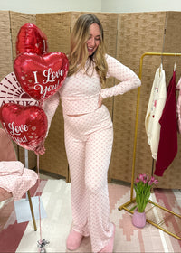 valentine's day pajamas with heart pattern