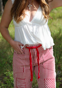 Free Spirit Pants - Red & White