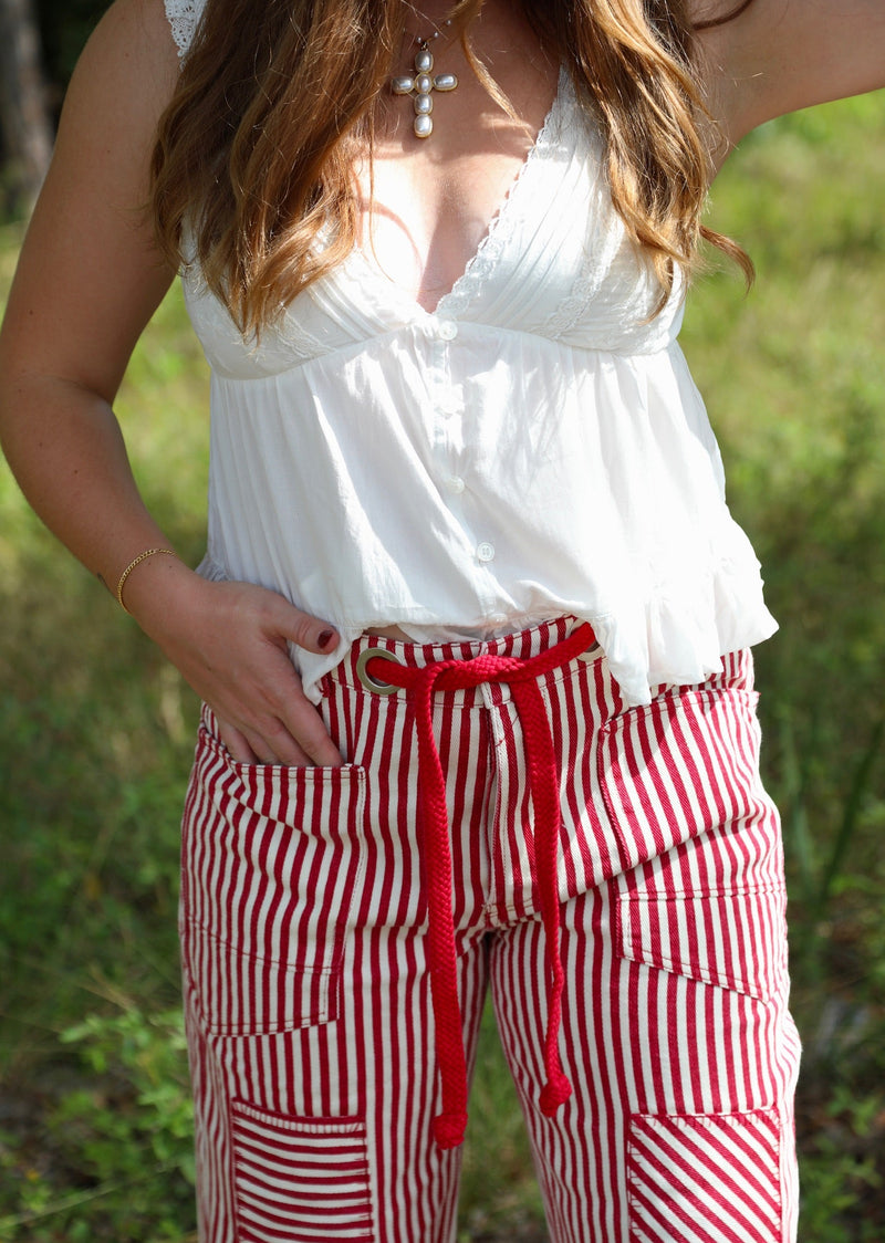 Free Spirit Pants - Red & White