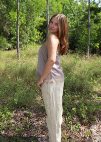 Free Spirit Pants - Tan & White