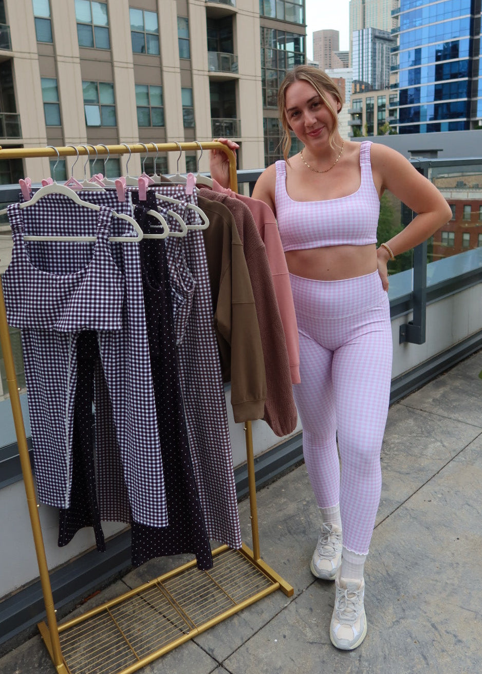 Pink Gingham Leggings