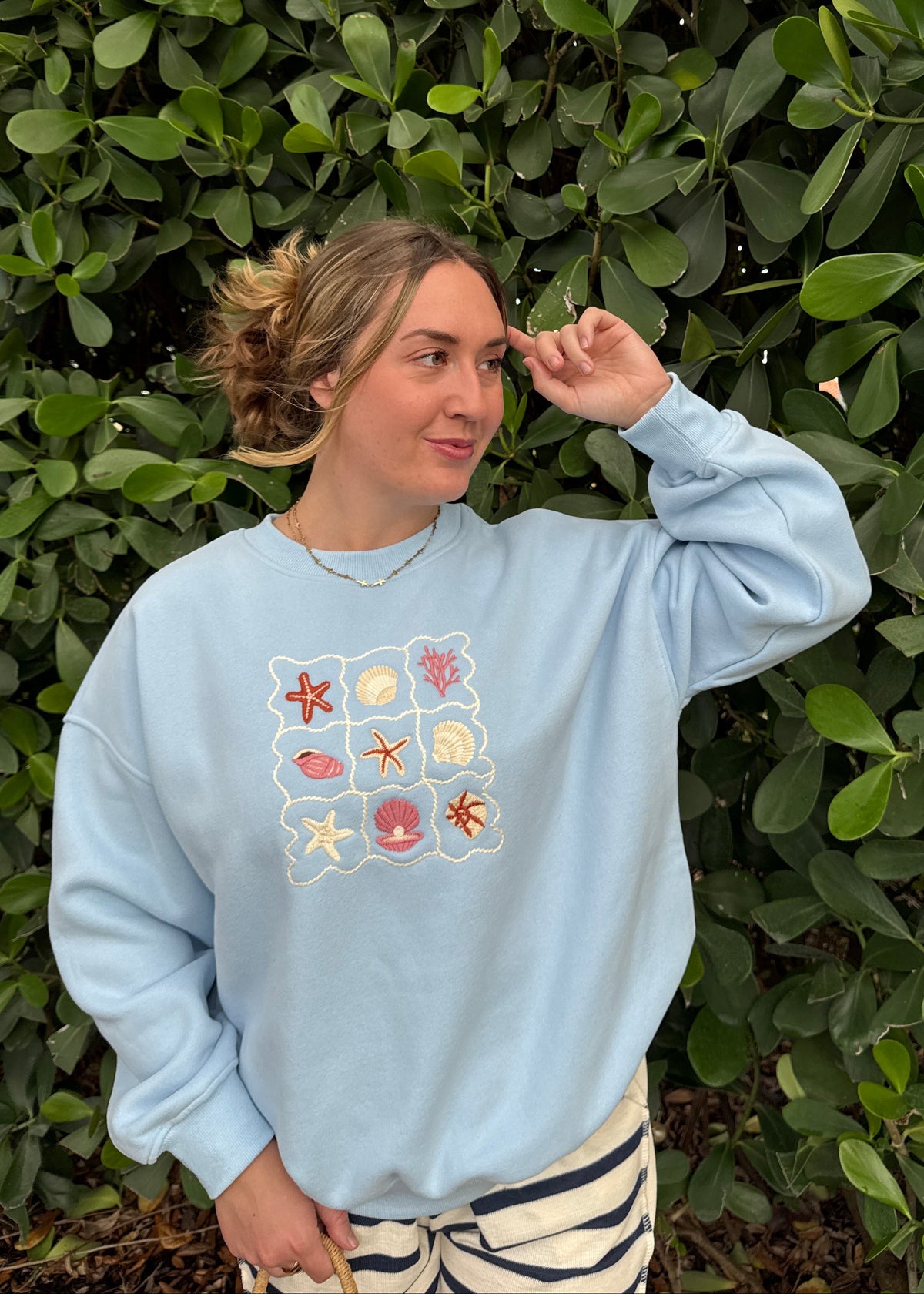 Baby Blue Beach Babe Crew