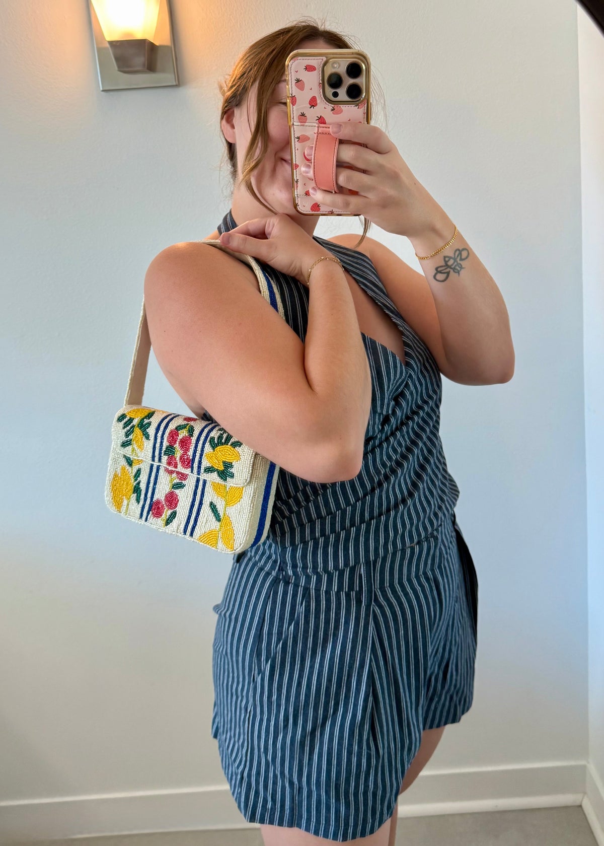 Beaded Lemon & Cherry Purse
