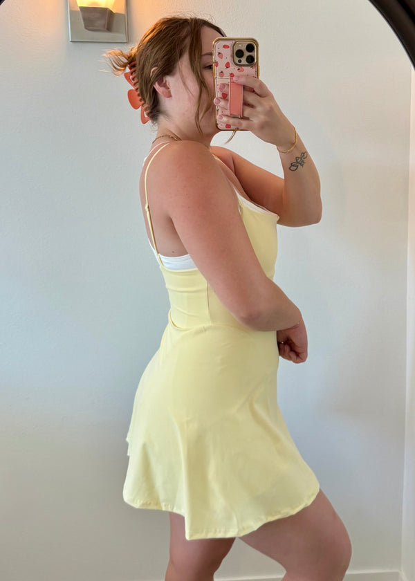Double Layer Active Dress - Soft Yellow