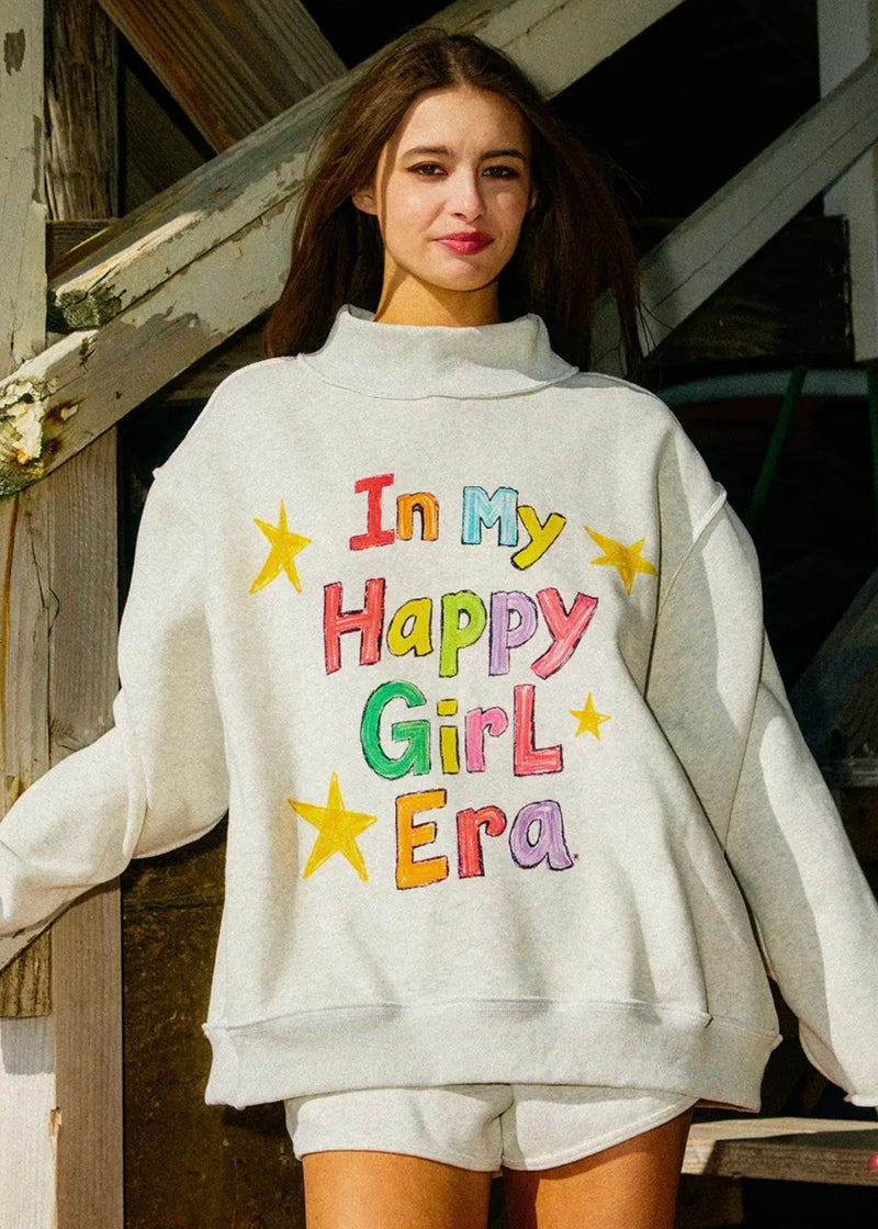 Happy Girl Era Reversible Mockneck Sweatshirt