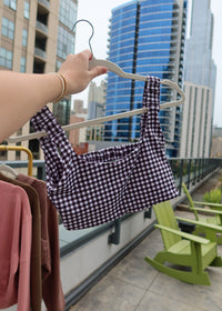 Black Gingham Sports Bra