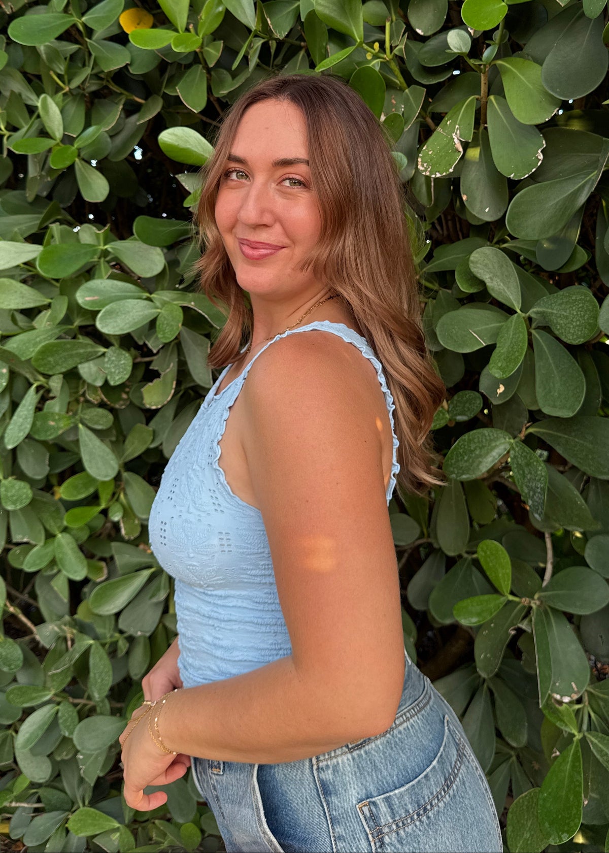 Floral Dreams Tank - Baby Blue
