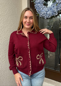 Burgundy Bow Sweater
