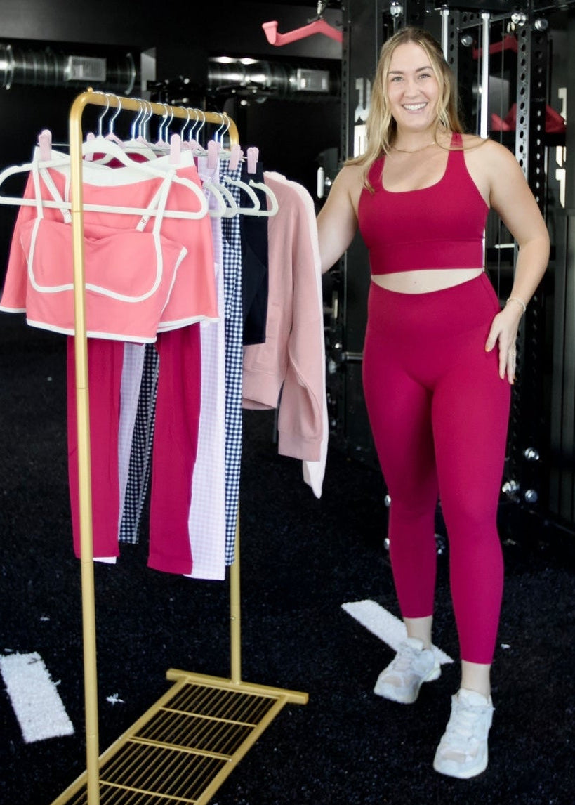 pink athletic legging set