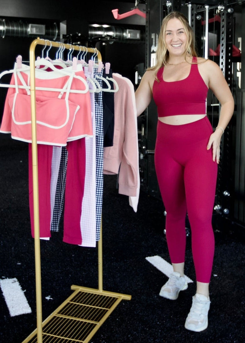 pink athletic legging set