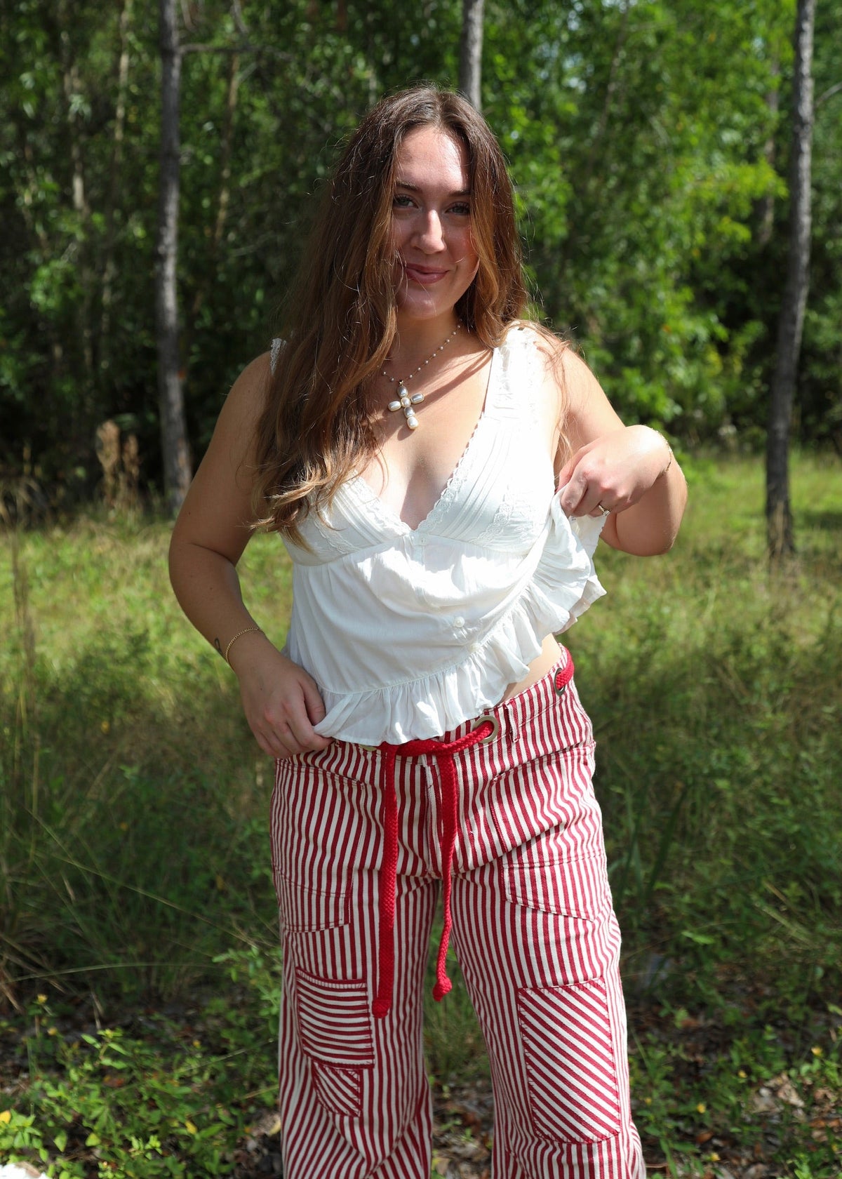 Free Spirit Pants - Red & White