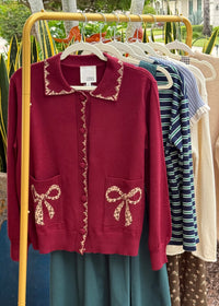 Burgundy Bow Sweater