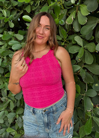 Floral Dreams Tank - Fuschia