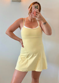 Double Layer Active Dress - Soft Yellow