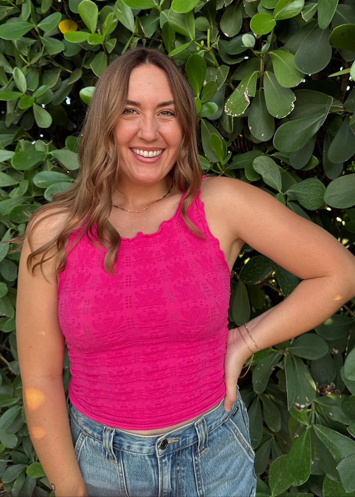 Floral Dreams Tank - Fuschia