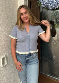 Ruffle Ribbed Top