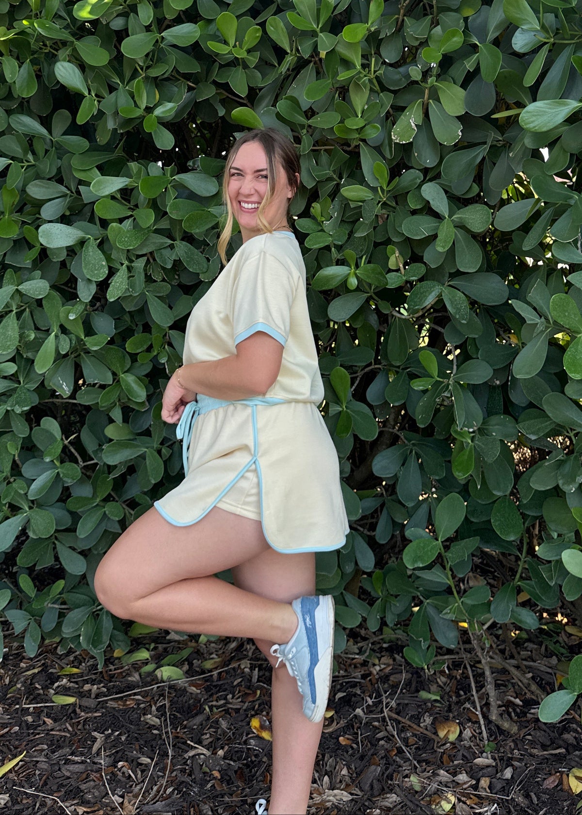 Yellow/Blue Skirt Set