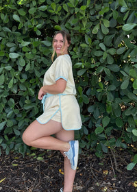 Yellow/Blue Skirt Set