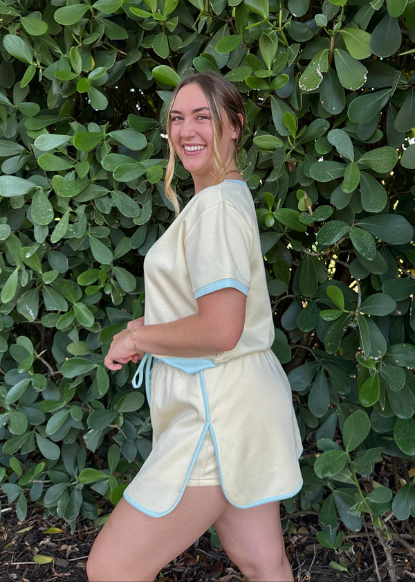 Summer Girly Skort Set - Yellow/Blue