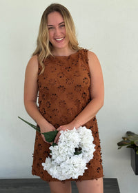 brown suede mini dress