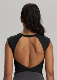 Peekaboo Athletic Top - Black
