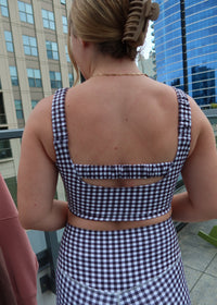 Black Gingham Sports Bra