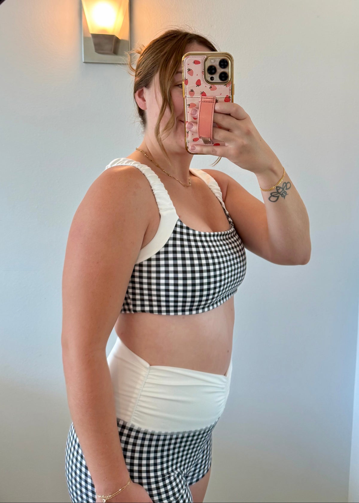 Scrunch Sports Bra - Black Gingham