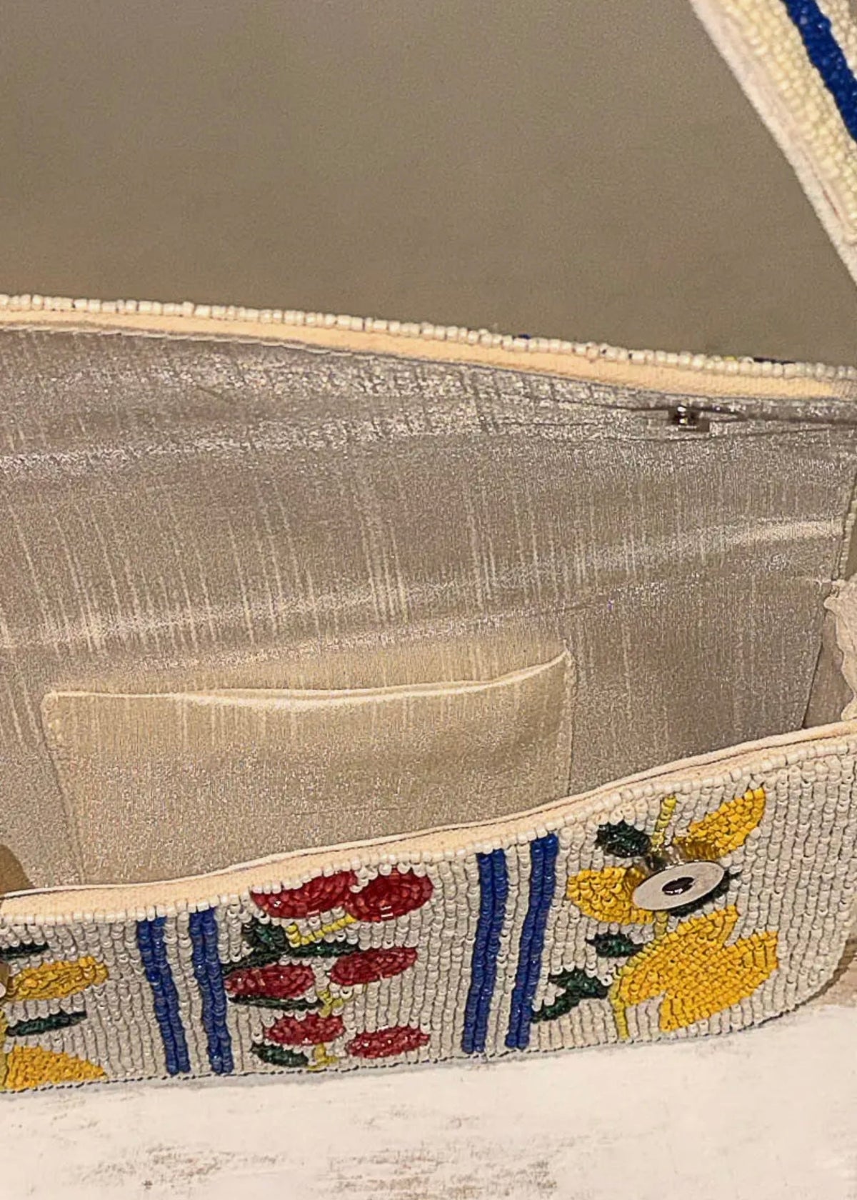 Beaded Lemon & Cherry Purse