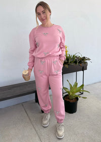 Bow Sweatpants - Pink