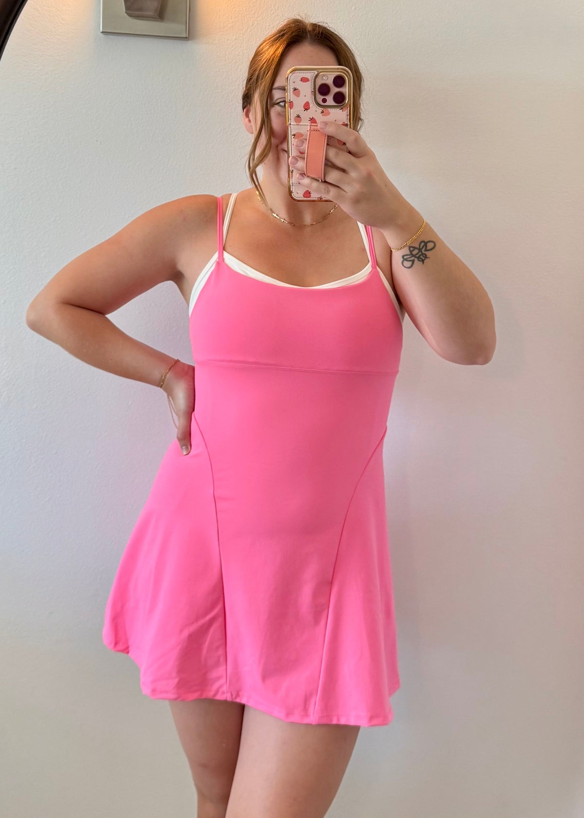 Double Layer Active Dress - Hot Pink