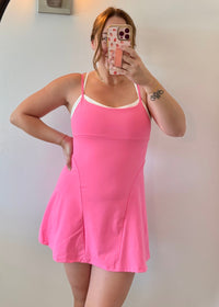 Double Layer Active Dress - Hot Pink